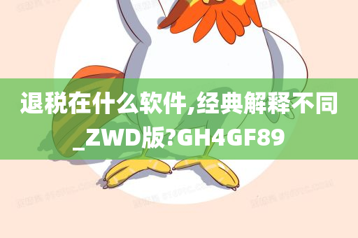 退税在什么软件,经典解释不同_ZWD版?GH4GF89