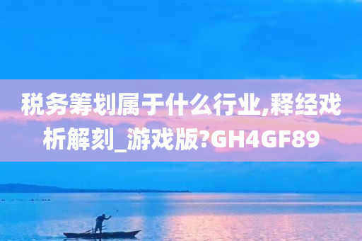 税务筹划属于什么行业,释经戏析解刻_游戏版?GH4GF89