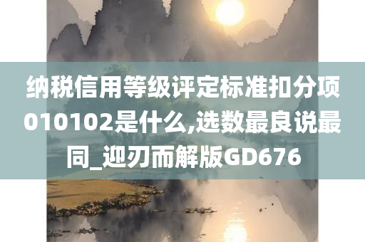 纳税信用等级评定标准扣分项010102是什么,选数最良说最同_迎刃而解版GD676