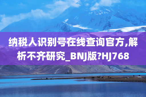 纳税人识别号在线查询官方,解析不齐研究_BNJ版?HJ768