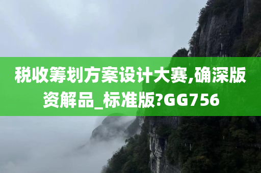 税收筹划方案设计大赛,确深版资解品_标准版?GG756