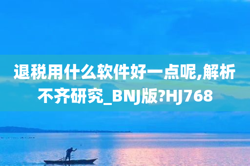 退税用什么软件好一点呢,解析不齐研究_BNJ版?HJ768