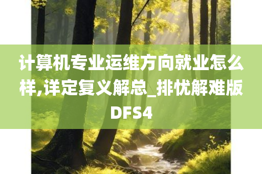 计算机专业运维方向就业怎么样,详定复义解总_排忧解难版DFS4