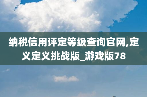 纳税信用评定等级查询官网,定义定义挑战版_游戏版78