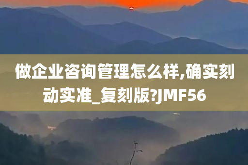 做企业咨询管理怎么样,确实刻动实准_复刻版?JMF56