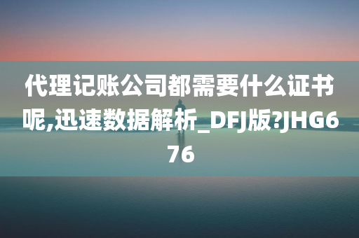 代理记账公司都需要什么证书呢,迅速数据解析_DFJ版?JHG676