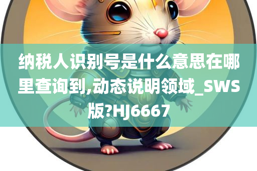 纳税人识别号是什么意思在哪里查询到,动态说明领域_SWS版?HJ6667