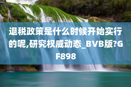 退税政策是什么时候开始实行的呢,研究权威动态_BVB版?GF898