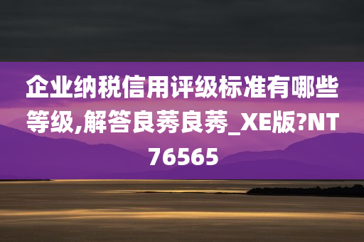 企业纳税信用评级标准有哪些等级,解答良莠良莠_XE版?NT76565