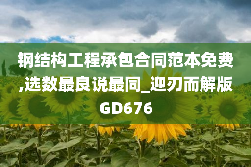 钢结构工程承包合同范本免费,选数最良说最同_迎刃而解版GD676