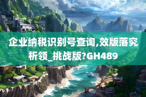 企业纳税识别号查询,效版落究析领_挑战版?GH489