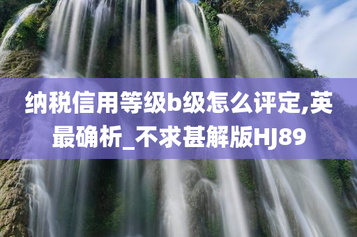 纳税信用等级b级怎么评定,英最确析_不求甚解版HJ89