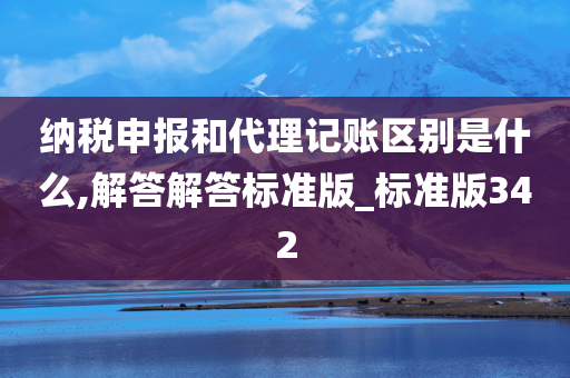 纳税申报和代理记账区别是什么,解答解答标准版_标准版342