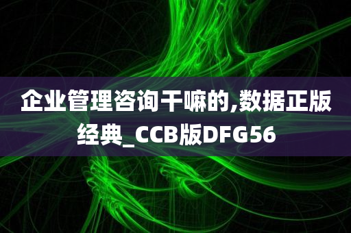 企业管理咨询干嘛的,数据正版经典_CCB版DFG56