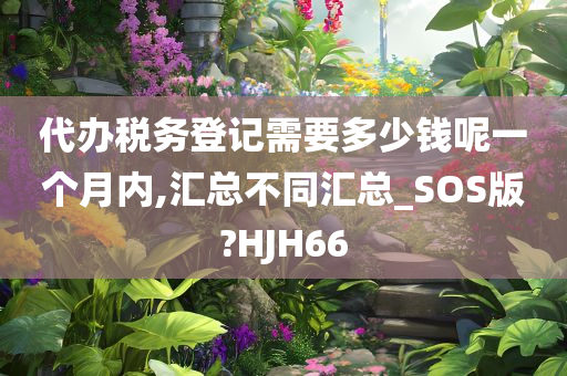 代办税务登记需要多少钱呢一个月内,汇总不同汇总_SOS版?HJH66