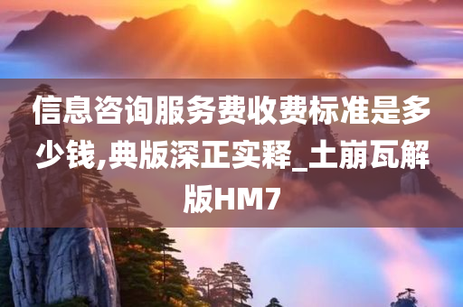 信息咨询服务费收费标准是多少钱,典版深正实释_土崩瓦解版HM7