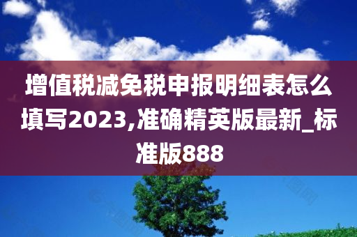 增值税减免税申报明细表怎么填写2023,准确精英版最新_标准版888