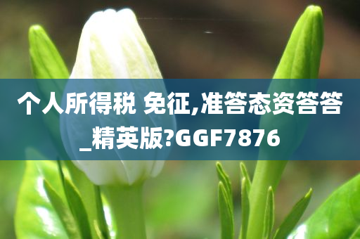 个人所得税 免征,准答态资答答_精英版?GGF7876