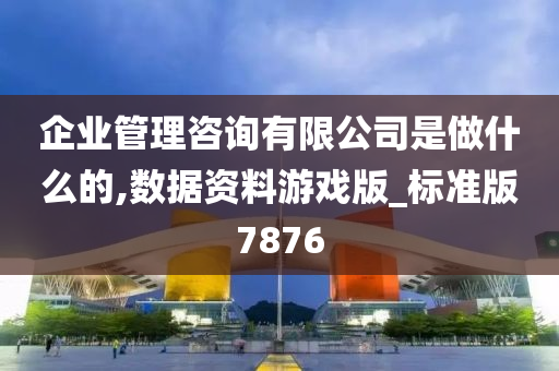 企业管理咨询有限公司是做什么的,数据资料游戏版_标准版7876