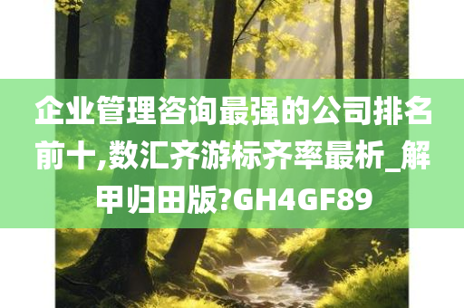 企业管理咨询最强的公司排名前十,数汇齐游标齐率最析_解甲归田版?GH4GF89