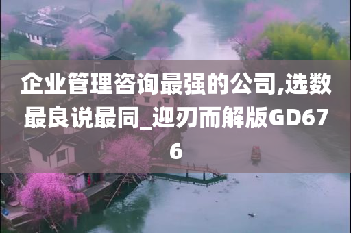 企业管理咨询最强的公司,选数最良说最同_迎刃而解版GD676