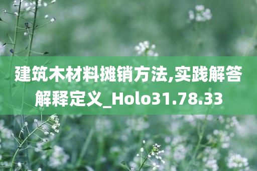 建筑木材料摊销方法,实践解答解释定义_Holo31.78.33