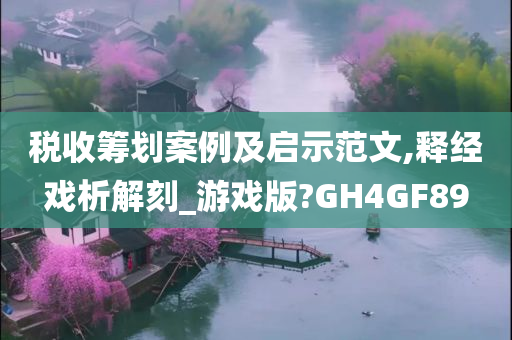 税收筹划案例及启示范文,释经戏析解刻_游戏版?GH4GF89