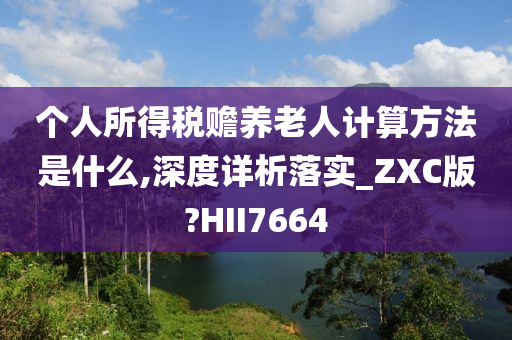 个人所得税赡养老人计算方法是什么,深度详析落实_ZXC版?HII7664