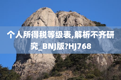 个人所得税等级表,解析不齐研究_BNJ版?HJ768