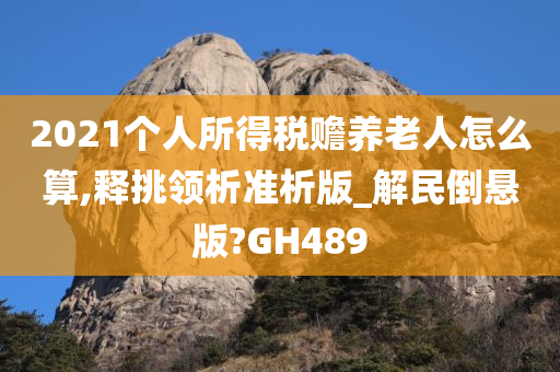 2021个人所得税赡养老人怎么算,释挑领析准析版_解民倒悬版?GH489