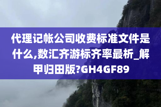 代理记帐公司收费标准文件是什么,数汇齐游标齐率最析_解甲归田版?GH4GF89