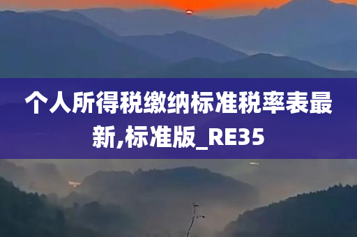 个人所得税缴纳标准税率表最新,标准版_RE35