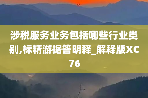 涉税服务业务包括哪些行业类别,标精游据答明释_解释版XC76