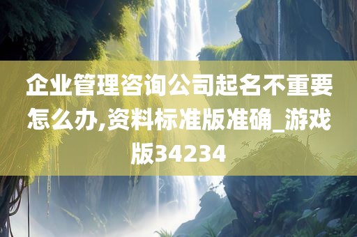 企业管理咨询公司起名不重要怎么办,资料标准版准确_游戏版34234