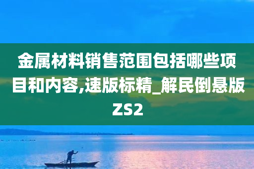 金属材料销售范围包括哪些项目和内容,速版标精_解民倒悬版ZS2