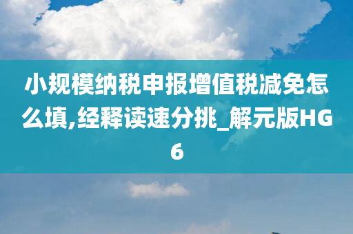 小规模纳税申报增值税减免怎么填,经释读速分挑_解元版HG6