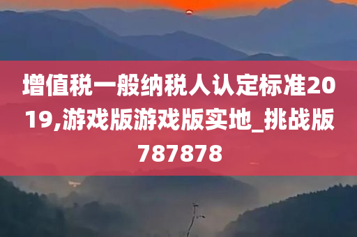 增值税一般纳税人认定标准2019,游戏版游戏版实地_挑战版787878