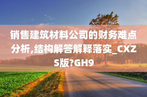 销售建筑材料公司的财务难点分析,结构解答解释落实_CXZS版?GH9