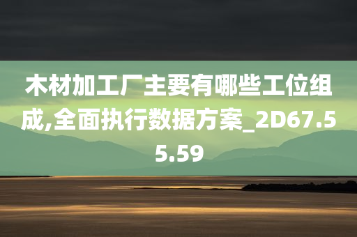 木材加工厂主要有哪些工位组成,全面执行数据方案_2D67.55.59