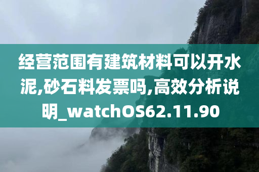 经营范围有建筑材料可以开水泥,砂石料发票吗,高效分析说明_watchOS62.11.90