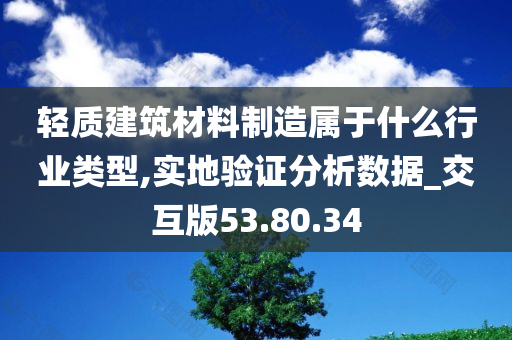 轻质建筑材料制造属于什么行业类型,实地验证分析数据_交互版53.80.34