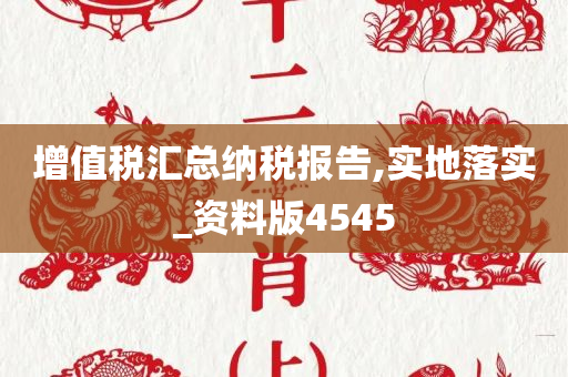 增值税汇总纳税报告,实地落实_资料版4545