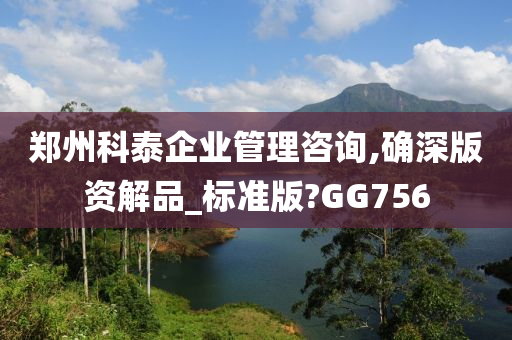 郑州科泰企业管理咨询,确深版资解品_标准版?GG756