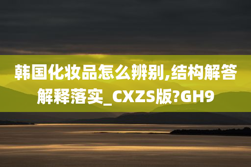 韩国化妆品怎么辨别,结构解答解释落实_CXZS版?GH9