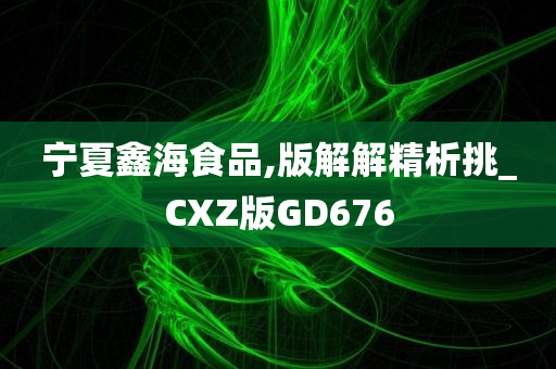 宁夏鑫海食品,版解解精析挑_CXZ版GD676