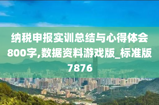 纳税申报实训总结与心得体会800字,数据资料游戏版_标准版7876