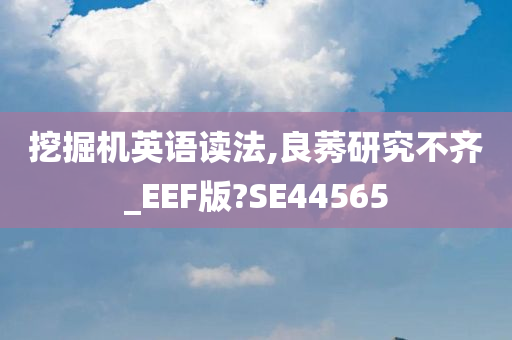 挖掘机英语读法,良莠研究不齐_EEF版?SE44565