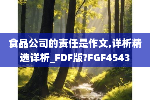 食品公司的责任是作文,详析精选详析_FDF版?FGF4543