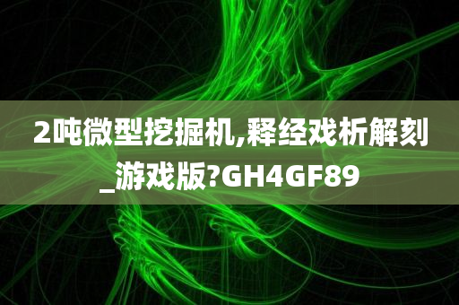 2吨微型挖掘机,释经戏析解刻_游戏版?GH4GF89