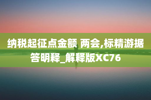 纳税起征点金额 两会,标精游据答明释_解释版XC76